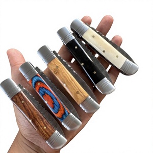 Couteau pliant de poche en acier Damas, manche en bois, haute qualité, multifonctionnel, qualité industrielle OEM, garantie 3 ans, pour détaillants, 59-60HRC - Product Image 2