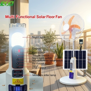 Ventilateur <span class=keywords><strong>solaire</strong></span> intelligent de 18 pouces avec panneau <span class=keywords><strong>solaire</strong></span>, sortie USB pour la charge mobile 5V2A, lampe anti-moustiques haute tension - Product Image 1