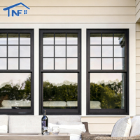 Fenêtre coulissante verticale en aluminium à rupture de pont thermique NFRC, insonorisée, double ou simple vitrage, pour maisons et cuisines