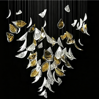 Lustre en verre artistique long sur mesure haut de gamme Senfey, design moderne et luxueux, LED, hauteur réglable, lampe suspendue pour hôtel, protection des yeux