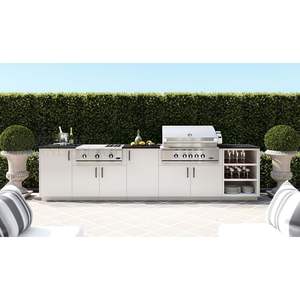 Armoires de cuisine extérieures en acier inoxydable de luxe personnalisées avec cuisinière à <span class=keywords><strong>gaz</strong></span> et barbecue au <span class=keywords><strong>gaz</strong></span> - Product Image 3
