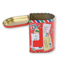 Boîte en métal rectangulaire personnalisée pour cadeau de Noël, en forme de boîte aux lettres avec drapeau rouge, fabriquée en tôle.