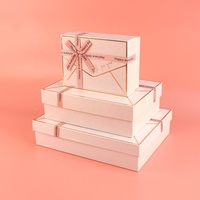 Boîte cadeau pour chaussures en papier kraft de haute qualité personnalisable, vide, noire, avec ruban et nœud, emballage en carton