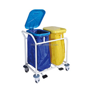 अस्पताल के लिए अस्पताल के फर्नीचर दो बैग चिकित्सा अपशिष्ट परिवहन ट्राली - Product Image 4
