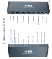 Hub USB 17 en 1, PD 100W, USB-A, USB-C, station d'accueil Thunderbolt 4 avec DP HDMI 4K 60HZ, adaptateur de hub Gigabit RJ45