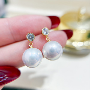 S925 Silver DIY Pearl Accessories Fashion Silver Jewelry Earnail with 9-13mm Round Beads 22130-Empty Stand for <b>Earrings</b> - Product Image 1