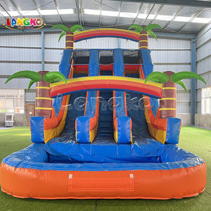 Tobogán Acuático Inflable Comercial Langko con Diseño de Palmera <span class=keywords><strong>Tropical</strong></span>, Tobogán Gigante Inflable Comercial con <span class=keywords><strong>Piscina</strong></span> - Product Image 2