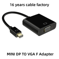 Adaptateur Mini DisplayPort vers VGA Femelle DFX, Convertisseur Vidéo 1080P avec Verrouillage par Vis, Cordon Multi-Modèles Compatible pour PC Portable