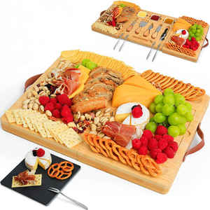 Plateau à fromage en <span class=keywords><strong>bois</strong></span> de bambou avec fente <span class=keywords><strong>magnétique</strong></span> pour couteau <span class=keywords><strong>et</strong></span> planche à fromage avec couteau à couverts Planches à charcuterie en <span class=keywords><strong>bois</strong></span> - Product Image 5