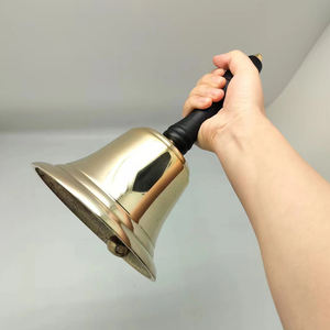 木製ハンドルガラガラアンティーク装飾パーティーハンドベルレストランコールサービスベルスクールハンドベルキッズデスクベルおもちゃ - Product Image 5