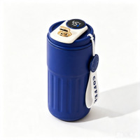 Bouteille d'eau isotherme de 450 ml avec affichage intelligent de la température, gobelet à café en acier 304 qui garde au froid, tasse portable avec sangle de poignet