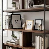 Cadre photo de table pliable en MDF noir A4 (8,5x11) le plus vendu, durable, avec passe-partout, pour affichage de cartes vintage et d'œuvres d'art de voyage
