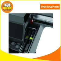 Machine d'impression DTG hybride ovale DGRUIDA et machine d'impression sérigraphique 1 couleur à 8 têtes