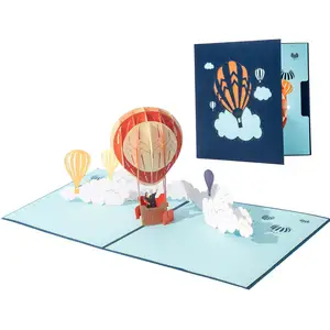 Hot Air Balloon 3D Pop Up Thank You Card Anniversary Card for couple Greeting Card Birthday Gift