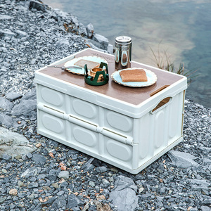 صندوق تخزين بلاستيكي مستطيل الشكل مصنوع بالحقن، منظم تخزين منزلي، خزانة للألعاب والملابس، موفر للمساحة وقابل للطي والتكديس - Product Image 4