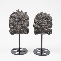 Vente en gros : Sculpture de renard à neuf queues en obsidienne argentée naturelle avec support, statue Kitsune sculptée à la main, guérison Reiki, décoration intérieure