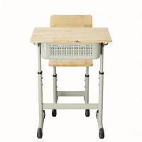 Chaise de bureau moderne pour étudiant avec tiroir latéral, patère porte-manteau, structure métallique et bureau inclinable pour la maison, le bureau, la chambre et la salle de classe du lycée