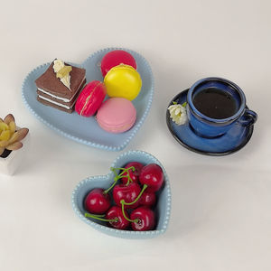 Assiette à Dessert en céramique gâteau, forme de cœur en céramique tailles différentes, vaisselle assiette à Dessert, bol à la mode doux pour la maison, <span class=keywords><strong>Restaurant</strong></span> rose 1 pièce - Product Image 3