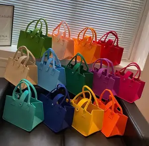 OEM ODM Custom ized Logo Filz Handtasche Mode Frauen tasche umwelt freundliche Einkaufstasche einfache elegante Geschenkt üte