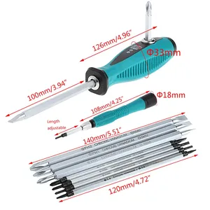 Juego de destornilladores magnéticos de doble propósito de precisión 10 1 <span class=keywords><strong>Bits</strong></span> Durable electrodoméstico Reparación <span class=keywords><strong>digital</strong></span> Manual Phillips Plástico - Product Image 4