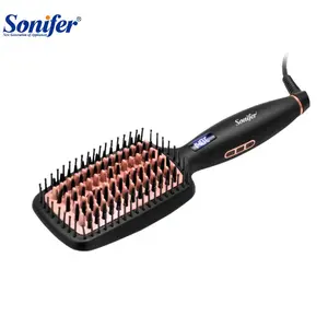Sonifer SF-9562批发高品质专业液晶加热造型器电动直发器刷