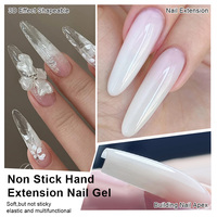 BORN PRETTY Gel de construction pour ongles transparent blanc laiteux non collant, sans chaleur, sculpture 3D, extension d'ongles, gel UV, vernis