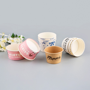 Phân Hủy Sinh Học Tùy Chỉnh In Logo 3.5Oz 4Oz 5Oz 6Oz 8Oz Đông Lạnh Sữa Chua Cuộn Kem Cốc Giấy <span class=keywords><strong>Container</strong></span> Với Nắp - Product Image 4