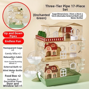 Maison pour hamster à 3 étages, grand habitat transparent, <span class=keywords><strong>cage</strong></span> acrylique pour hamster syrien, grande ventilation, base profonde, complète, DIY, naturel - Product Image 1