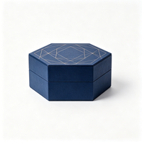Boîte hexagonale rigide personnalisée de luxe pour bijoux, design d'emballage cadeau unique