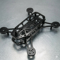Bras de châssis de drone en aluminium anodisé noir usinés sur mesure par CNC pour quadricoptère 4 axes, pièces de drone OEM ODM