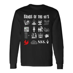 T-shirt blanc à manches longues des groupes de rock alternatif des années 90 - Product Image 1