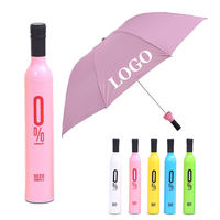 Parapluie publicitaire moderne pour bouteille de vin, compact, étanche, anti-UV, pliable en trois, cadeaux d'affaires