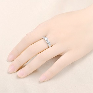 <b>Gold</b> Stainless Steel Plated Couple <b>Rings</b> for Lovers Wedding Bands Men's Women's <b>Rings</b> Zircon Ladies <b>Set</b> <b>Ring</b> Jewelry Valentine's - Product Image 3