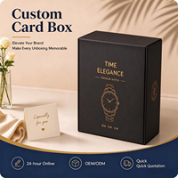 Boîte cadeau de luxe noire mate personnalisée, boîte à cartes imprimée à l'or, logo personnalisé pour l'emballage de montres et de cadeaux artisanaux