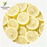 Irisan Lemon Beku YOKID IQF Bersertifikat HACCP Grosir Buah Beku untuk Hiasan Minuman Koktail Bahan Baku Lemon Kering