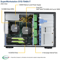 타워 랙마운트 서버 워크스테이션 SYS-7048A-TR 듀얼 소켓 제온 E5-2600 V3 V4 16 DIMM DDR4 8 핫스왑 베이 리퍼비시 중고