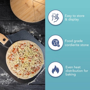 Ensemble d'outils de <span class=keywords><strong>cuisson</strong></span> de <span class=keywords><strong>pizza</strong></span> haut de gamme, plaque de <span class=keywords><strong>cuisson</strong></span> en céramique réfractaire, <span class=keywords><strong>pierre</strong></span> à <span class=keywords><strong>pizza</strong></span> en cordiérite avec pelle - Product Image 2