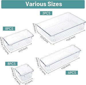 New PP Plastic Transparent Minimalist Multifunction Drawer Organizer Desk Storage <b>Bins</b> for Makeup Jewelry Office Room Use - Product Image 2