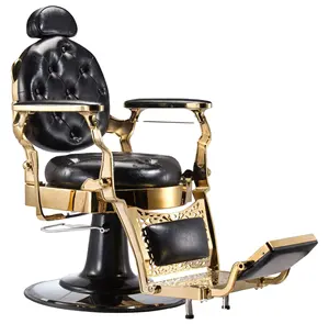 Luxury Equipment Black And Gold Hair Heavy Duty Chaise Beauty Salon Chair Furniture De Coiffure Hommes