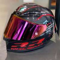 Casque intégral de moto avec grande aileron arrière, double visière anti-buée, fermeture Double D, coque ABS PC, kit aérodynamique noir
