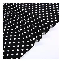 Rayon spandex black white single jersey polka swiss dot fabric printed dress