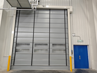 Porte pliante à grande vitesse IdealDoor, porte industrielle, cadre en PVC, capteur de sécurité pour chariots élévateurs, usines de fabrication, 1 an de garantie
