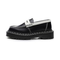 Chaussures en cuir véritable noires à semelle épaisse, style coréen, respirantes, imperméables, décontractées, tendance, polyvalentes, pour jeunes, en cuir pleine fleur