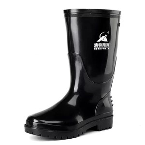 Bottes de pluie noires à mi-mollet pour hommes, chaussures en caoutchouc imperméables pour les usines alimentaires, chaussures de pêche, bottes de pluie antidérapantes - Product Image 3