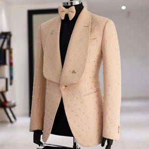 Costume 2 pièces de haute qualité pour homme, grande taille, coupe ajustée, simple boutonnage, pour mariages, réunions d'affaires formelles et soirées - Product Image 3