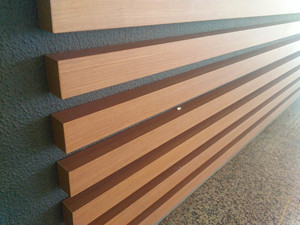 Panneau décoratif suspendu en aluminium imitation bois pour mur-rideau extérieur - Product Image 5