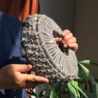 Sac à main de luxe en strass tressé à la main, pochette circulaire en cristal pour femme