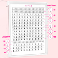 Extension de cils Abonnie Soft Easy Fan Premade Fans 5D Floraison Mega Volume Look humide Ventilateur fermé Spikes Lash Extensions