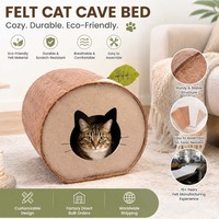Cave pour chien et chat de luxe écologique, classique, en feutre moelleux, motif uni, élégante, durable, XL, amovible, lavable, pour petits animaux