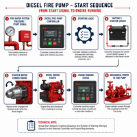 Contrôleur de pompe à incendie diesel avec système de démarrage et de surveillance du moteur à double batterie